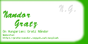 nandor gratz business card